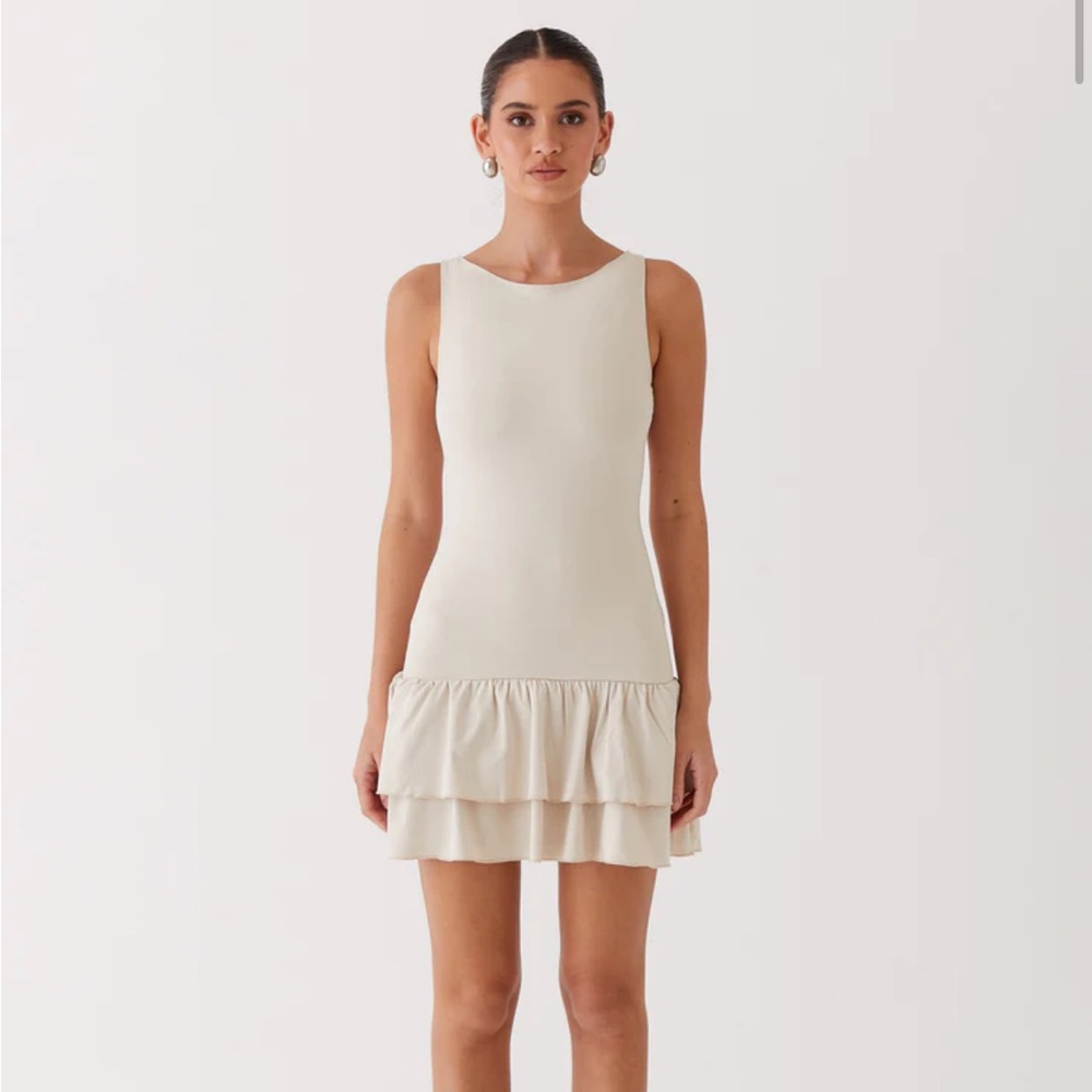 Peppermayo Exclusive - Rhiannon Frill Mini Dress - Ivory NWT